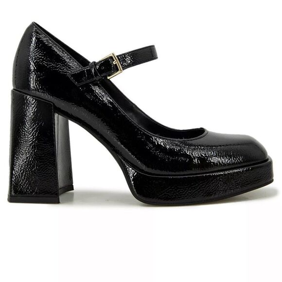 Kenneth Cole Brynne Mary Jane Platform Pump Black Patent Leather 9.5 NIB - Picture 1 of 13